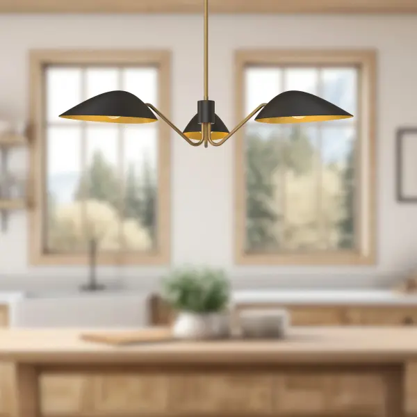 Oscar 36-Inch Pendant in Aged Gold & Matte Black - Image 3