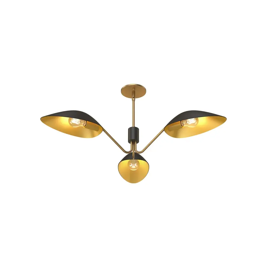 Oscar 36-Inch Pendant in Aged Gold & Matte Black - Image 5