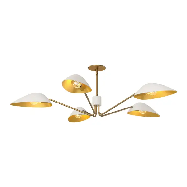 Oscar 46-Inch Pendant in Aged Gold & Matte Black - Image 1