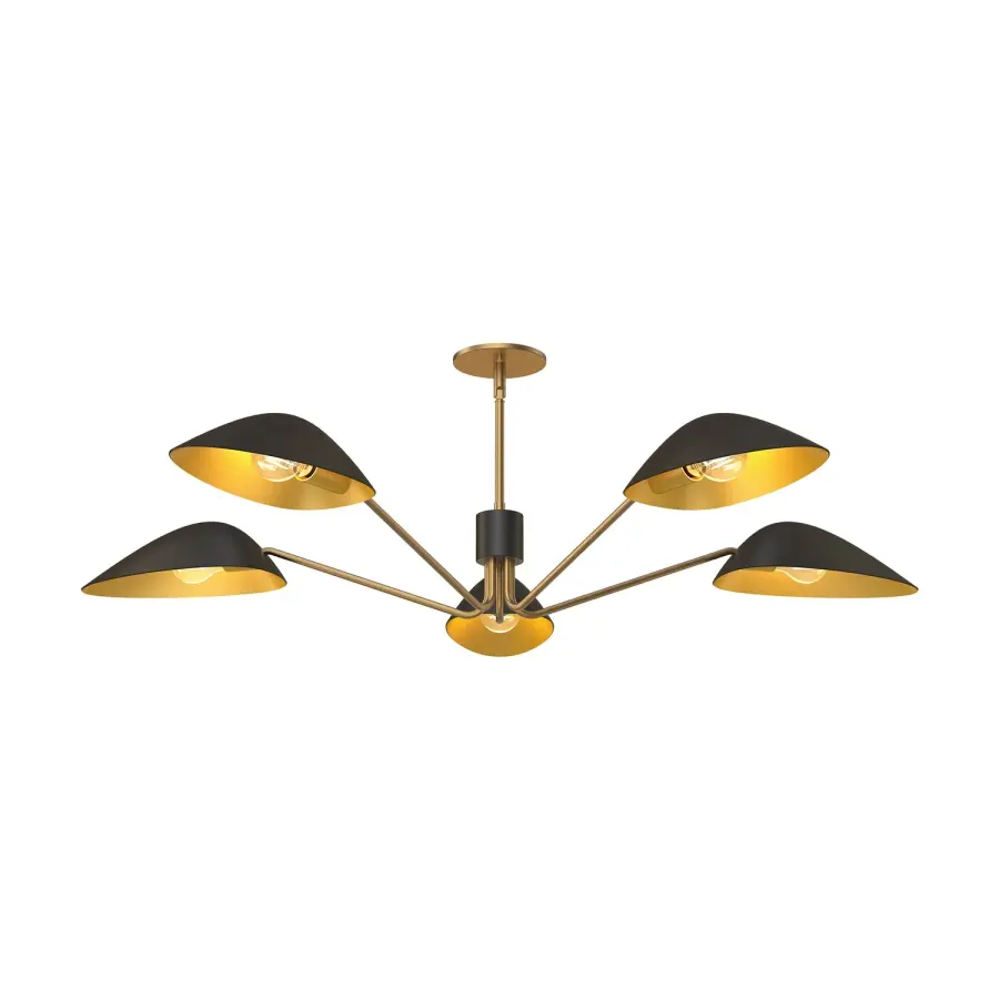 Oscar 46-Inch Pendant in Aged Gold & Matte Black - Image 11