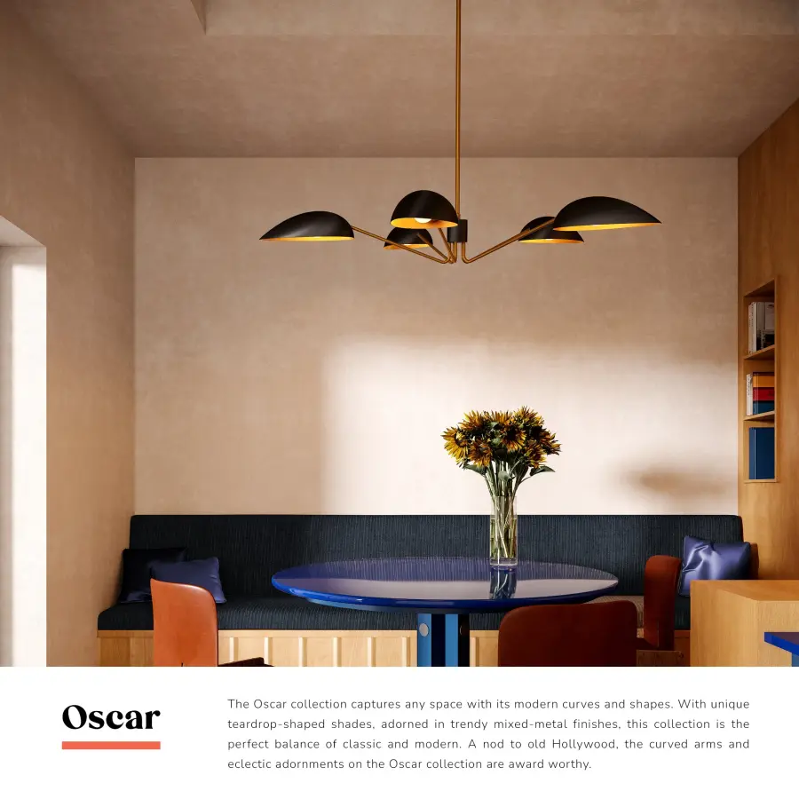 Oscar 46-Inch Pendant in Aged Gold & Matte Black - Image 13
