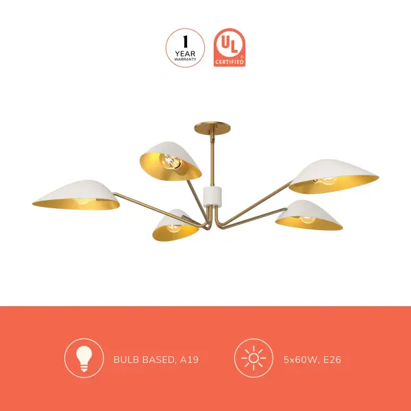 Oscar 46-Inch Pendant in Aged Gold & Matte Black - Image 14