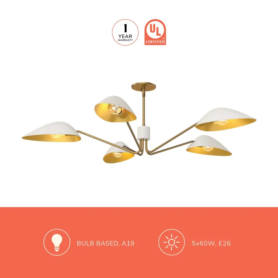 Oscar 46-Inch Pendant in Aged Gold & Matte Black - Image 14