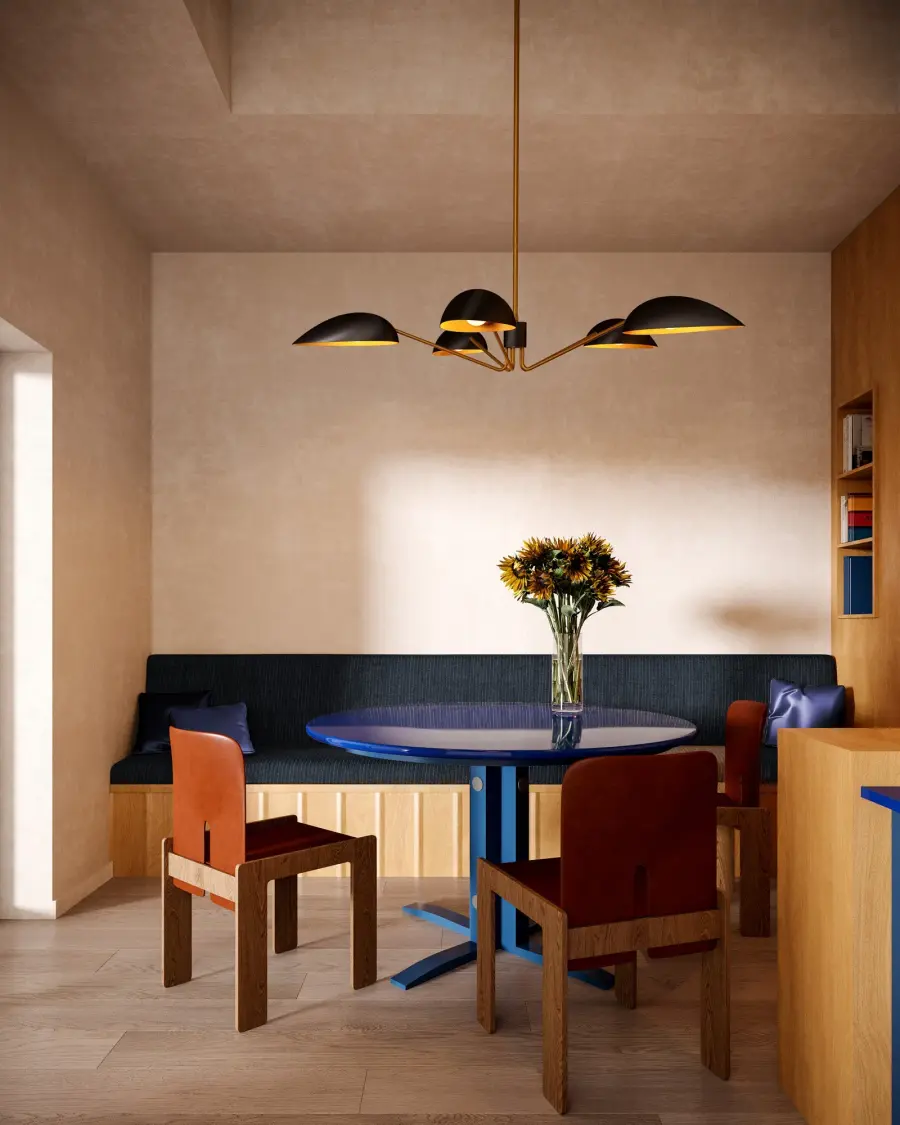 Oscar 46-Inch Pendant in Aged Gold & Matte Black - Image 4