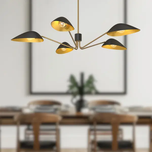 Oscar 46-Inch Pendant in Aged Gold & Matte Black - Image 6