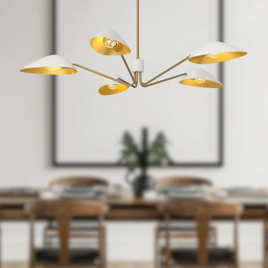 Oscar 46-Inch Pendant in Aged Gold & Matte Black - Image 7