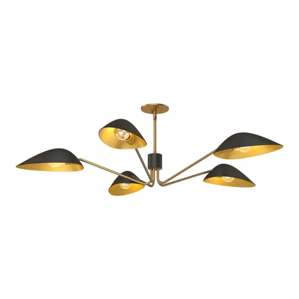 Oscar 46-Inch Pendant in Aged Gold & Matte Black - Image 10