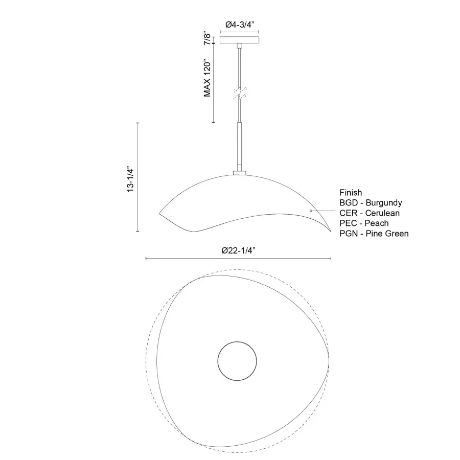 Kirby 22-Inch Pendant in Cerulean - Image 19