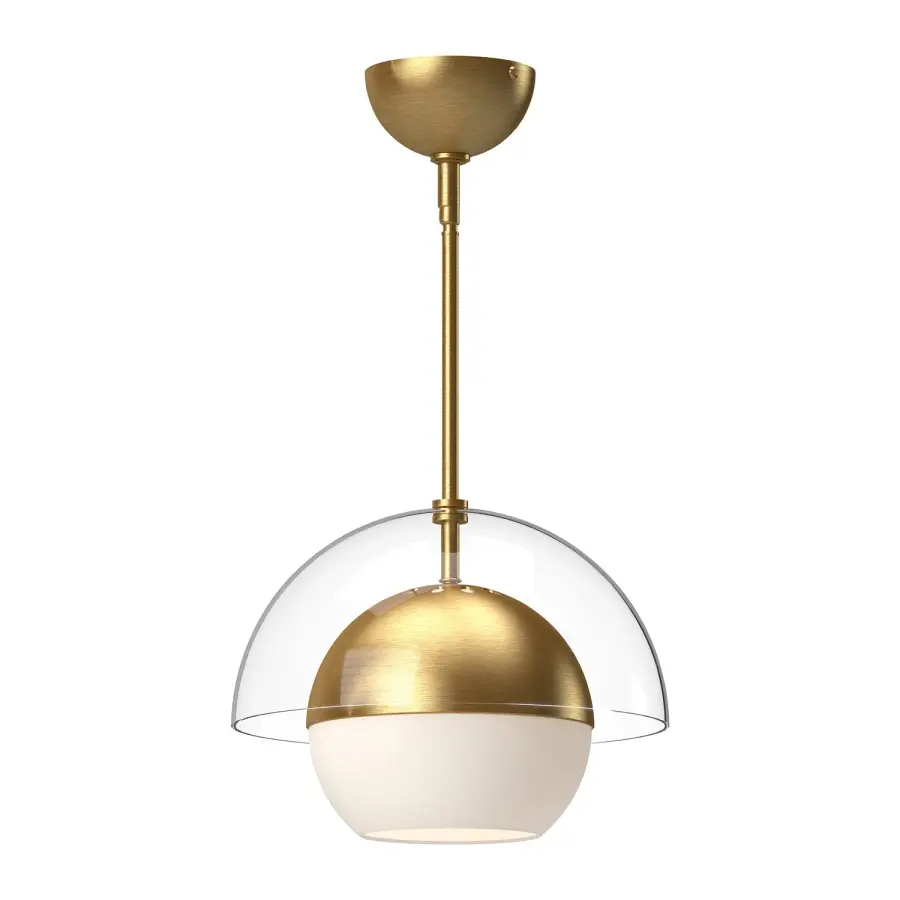 Lucy 12-Inch Pendant in Matte Black with Opal Glass - Image 1