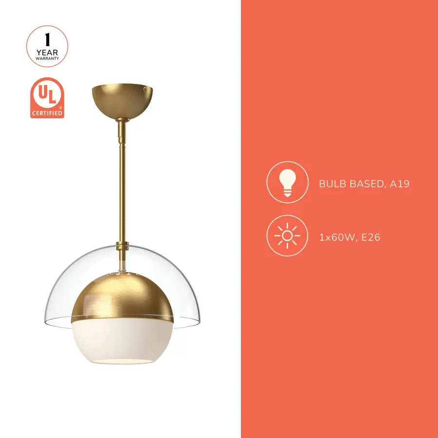 Lucy 12-Inch Pendant in Matte Black with Opal Glass - Image 7