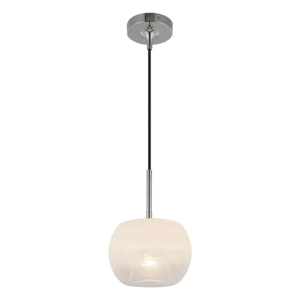 Samar 8-Inch Pendant Light in Chrome with Opal Glass - Image 2