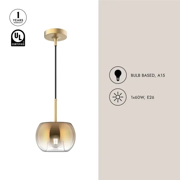 Samar 8-Inch Pendant Light in Chrome with Opal Glass - Image 13