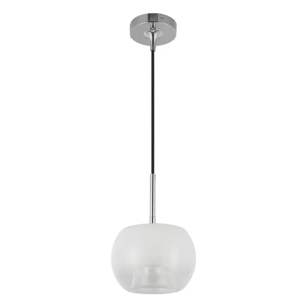 Samar 8-Inch Pendant Light in Chrome with Opal Glass - Image 3
