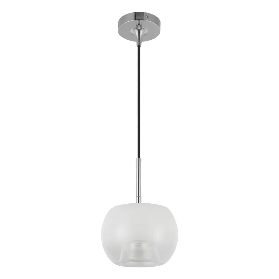 Samar 8-Inch Pendant Light in Chrome with Opal Glass - Image 3