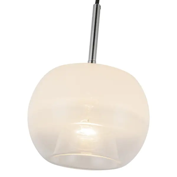 Samar 8-Inch Pendant Light in Chrome with Opal Glass - Image 4
