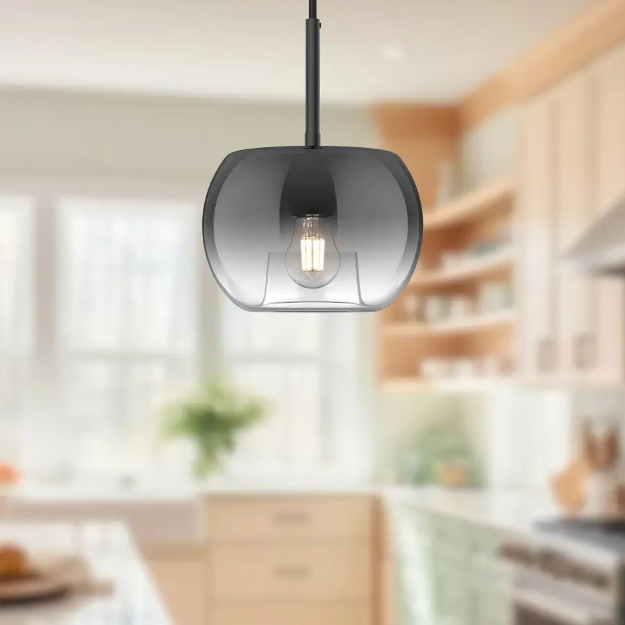 Samar 8-Inch Pendant Light in Chrome with Opal Glass - Image 8