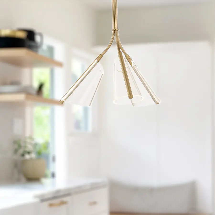 Striking Modern Pendant with Edge-Lit Acrylic Shade - Image 3