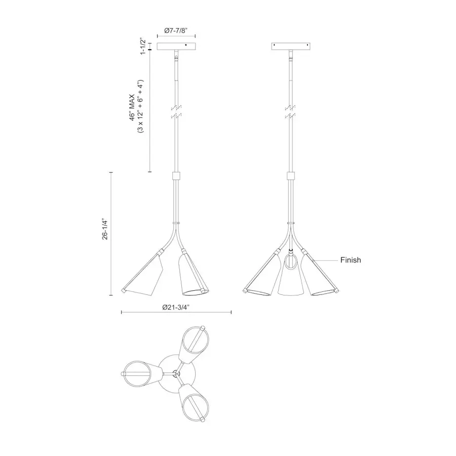 Striking Modern Pendant with Edge-Lit Acrylic Shade - Image 9