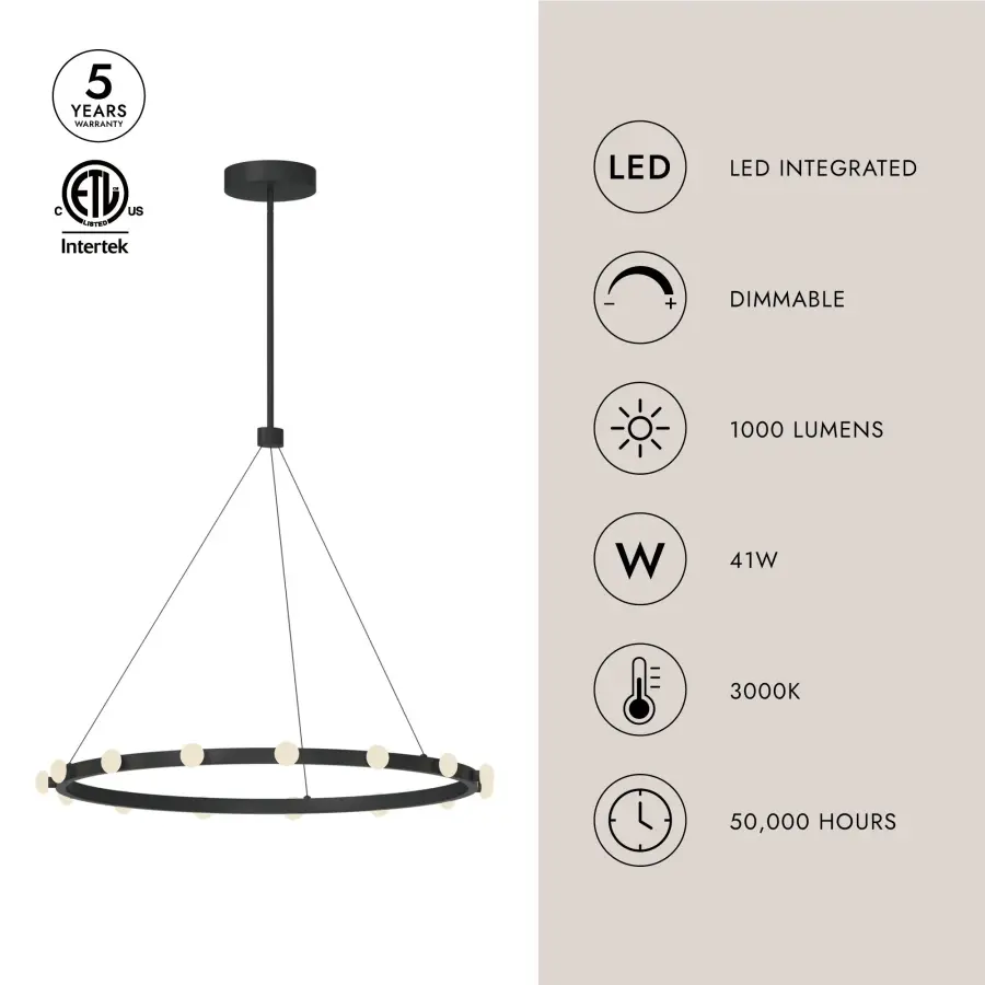 Hollywood Glamour Meets Modern Minimalism in Stunning LED Pendant - Image 9