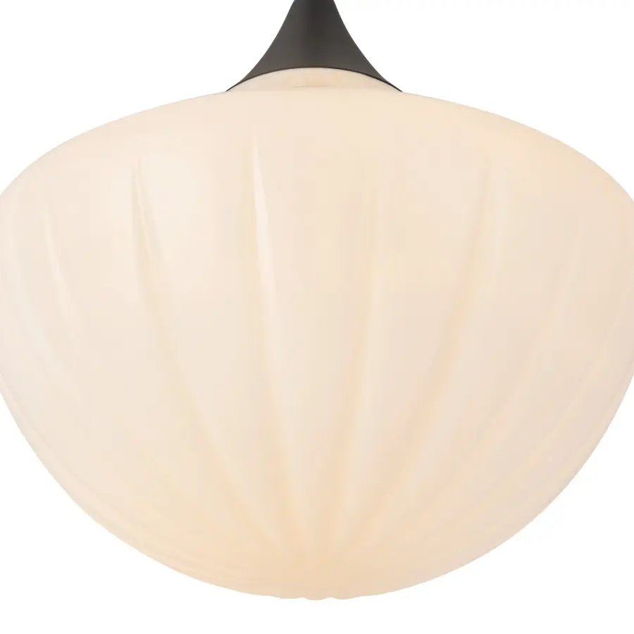 Farrah 12-Inch Pendant in Matte Black with Amber Glass - Image 15