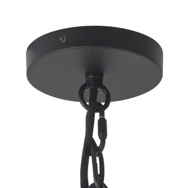 Farrah 12-Inch Pendant in Matte Black with Amber Glass - Image 17