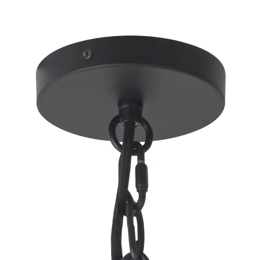 Farrah 12-Inch Pendant in Matte Black with Amber Glass - Image 17