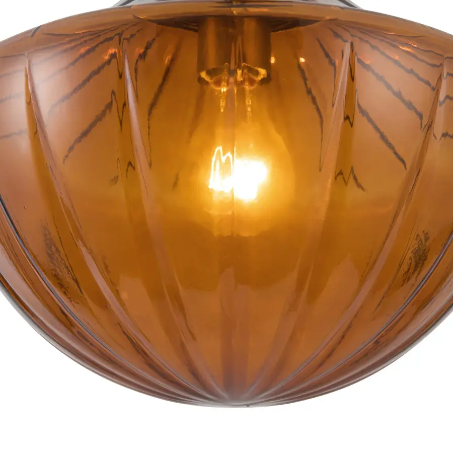 Farrah 12-Inch Pendant in Matte Black with Amber Glass - Image 18