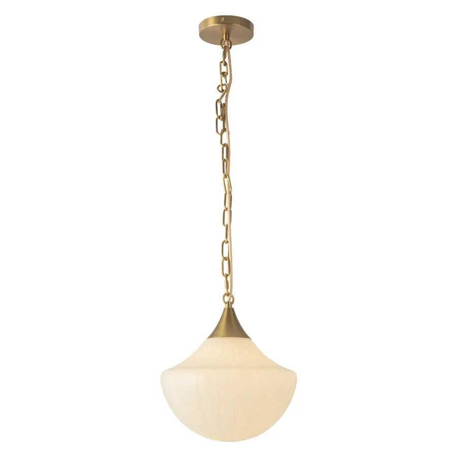 Farrah 12-Inch Pendant in Matte Black with Amber Glass - Image 3