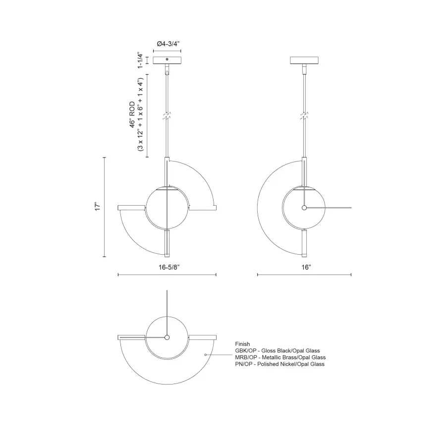Scorpio 16-Inch Pendant Light - Image 14