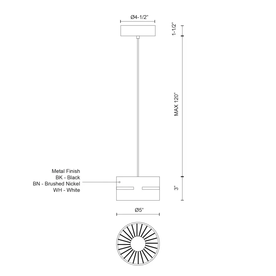 Oxford 5-Inch LED Pendant in White - Image 12