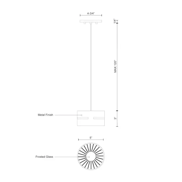 Oxford 5-Inch LED Pendant - Image 2