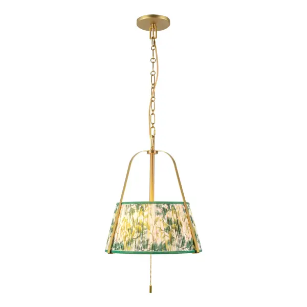 Scout 13-Inch Pendant in Matte Black with Blue Linen Shade - Image 11