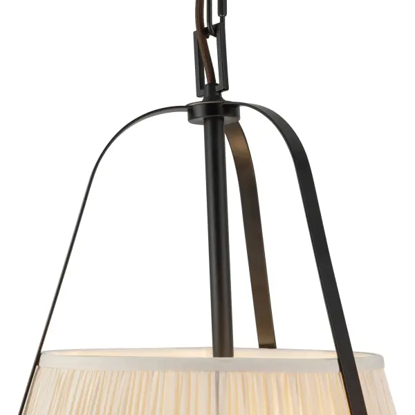 Scout 13-Inch Pendant in Matte Black with Blue Linen Shade - Image 18
