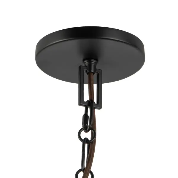 Scout 13-Inch Pendant in Matte Black with Blue Linen Shade - Image 22