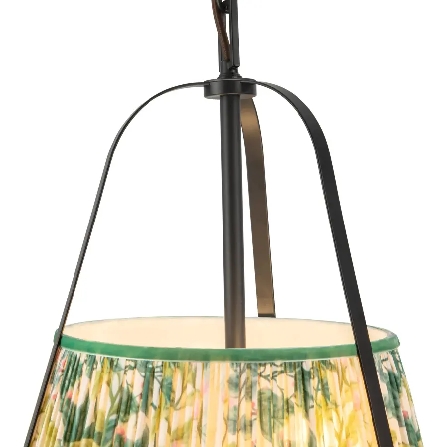 Scout 13-Inch Pendant in Matte Black with Blue Linen Shade - Image 23