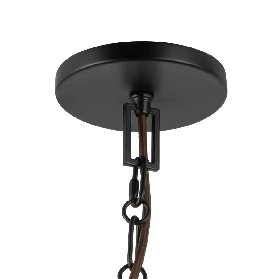 Scout 13-Inch Pendant in Matte Black with Blue Linen Shade - Image 27