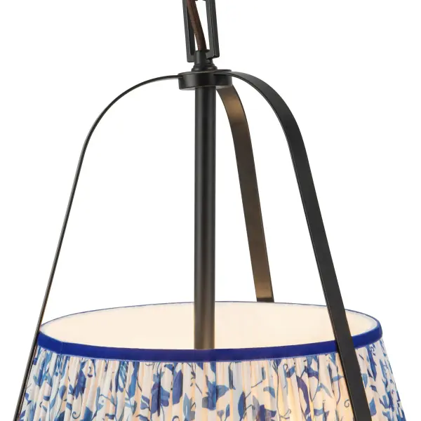 Scout 13-Inch Pendant in Matte Black with Blue Linen Shade - Image 28