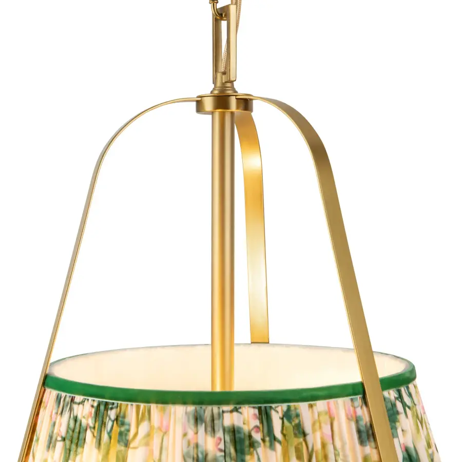 Scout 13-Inch Pendant in Matte Black with Blue Linen Shade - Image 8