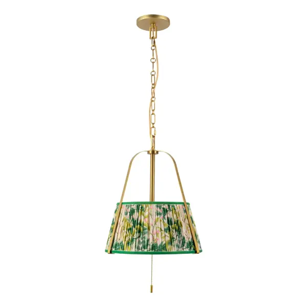 Scout 13-Inch Pendant in Matte Black with Blue Linen Shade - Image 10