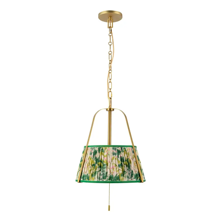 Scout 13-Inch Pendant in Matte Black with Blue Linen Shade - Image 10