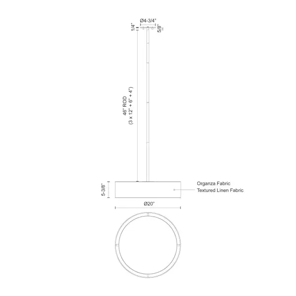 Sophisticated Fabric Pendant with Customizable LED Color Temperature - Image 16