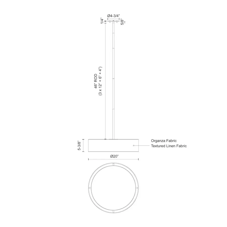 Sophisticated Fabric Pendant with Customizable LED Color Temperature - Image 16