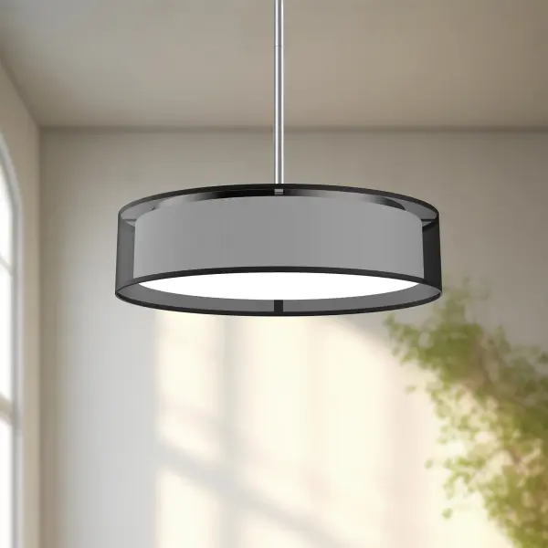 Sophisticated Fabric Pendant with Customizable LED Color Temperature - Image 3
