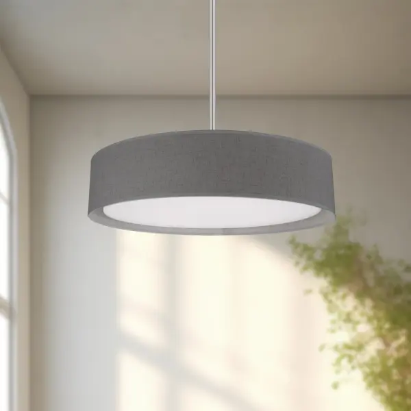 Sophisticated Fabric Pendant with Customizable LED Color Temperature - Image 4