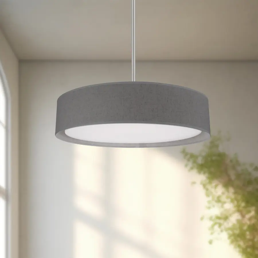 Sophisticated Fabric Pendant with Customizable LED Color Temperature - Image 4