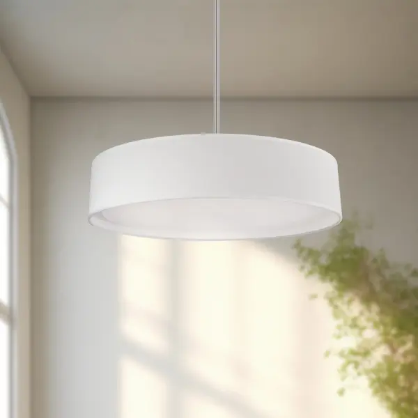 Sophisticated Fabric Pendant with Customizable LED Color Temperature - Image 5