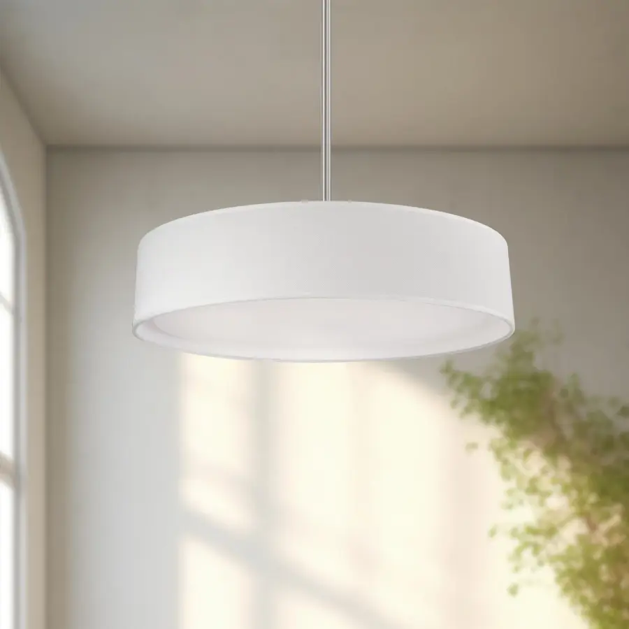 Sophisticated Fabric Pendant with Customizable LED Color Temperature - Image 5