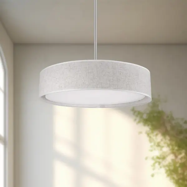 Sophisticated Fabric Pendant with Customizable LED Color Temperature - Image 6
