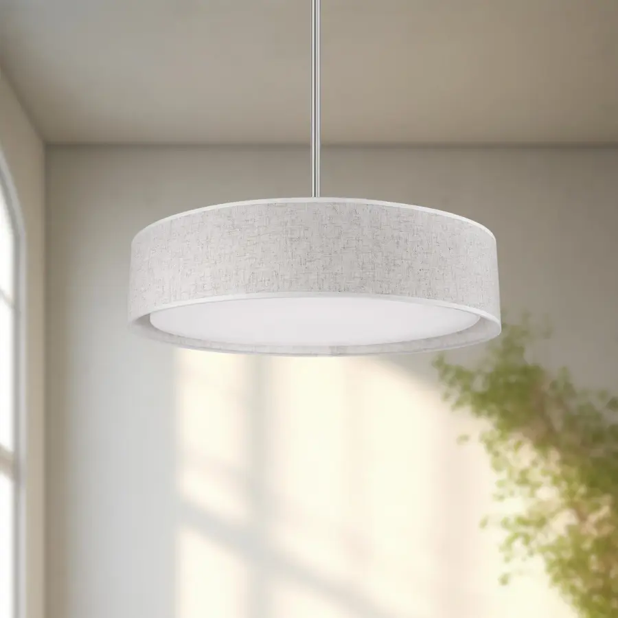 Sophisticated Fabric Pendant with Customizable LED Color Temperature - Image 6