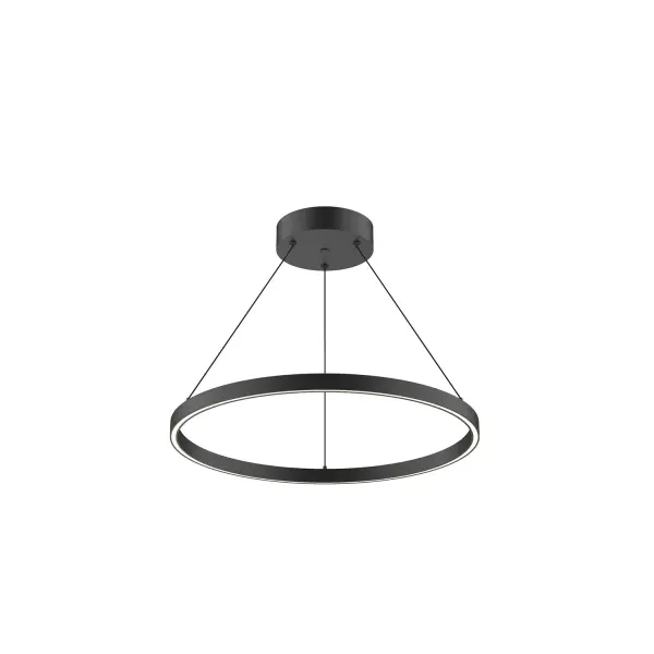The Cerchio 24-inch pendant combines minimalist aluminum construction with integrated LED technology. Its rectangular profile and flush diffuser create even downlight perfect for task and ambient lighting in contemporary spaces.